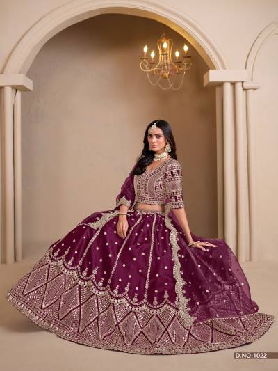MEHVISH NUREH 1021 TO 1024 DESIGNER SILK LEHENGA CHOLI WHOLESALER IN INDIA